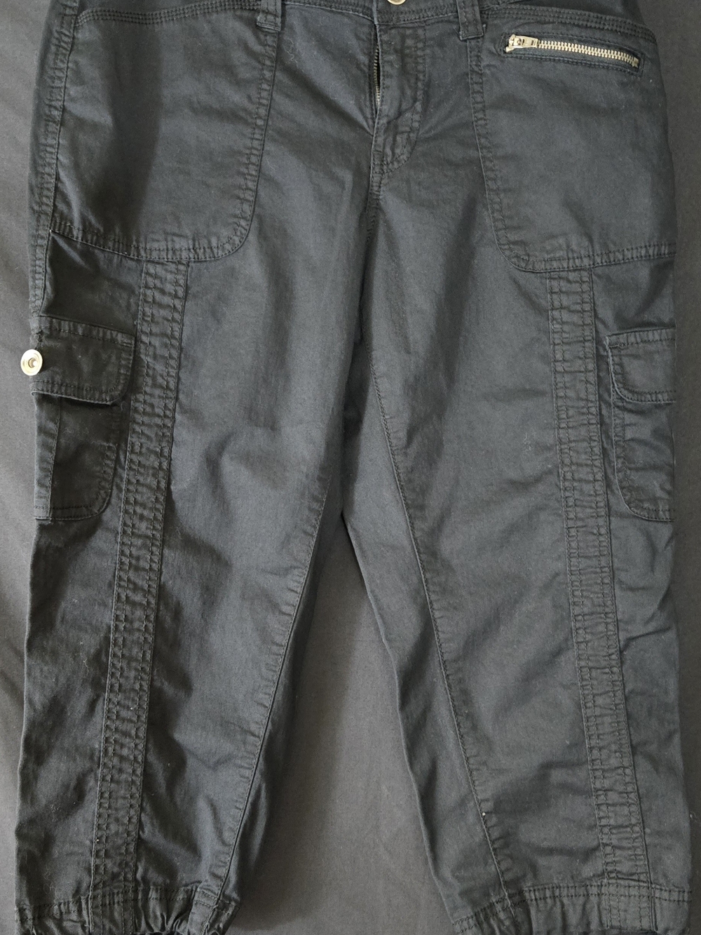 Faded Glory Woman's Black Cargo Pants - Casual Utility Style#684